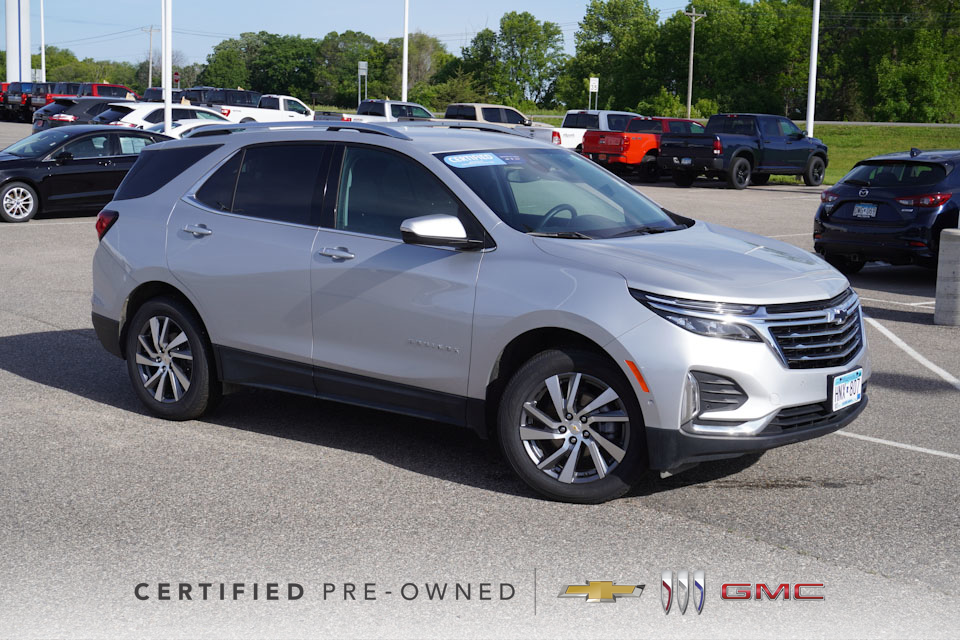 Used 2022 Chevrolet Equinox Premier with VIN 2GNAXXEV5N6101537 for sale in New Prague, Minnesota